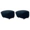 Blue Natural Oak Sahco Zero the Tired Man Footstools by Lassen, Set of 2 1