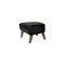 Black Leather and Smoked Oak My Own Chair Footstools by Lassen, Set of 2 3