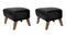 Black Leather and Smoked Oak My Own Chair Footstools by Lassen, Set of 2, Image 2