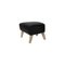 Black Leather and Natural Oak My Own Chair Footstools by Lassen, Set of 2 3