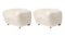 Off White Natural Oak Sheepskin the Tired Man Footstools by Lassen, Set of 2, Image 2