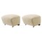 Beige Smoked Oak Sahco Zero the Tired Man Footstool by Lassen, Set of 2 1