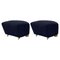 Blue Natural Oak Hallingdal the Tired Man Footstools by Lassen, Set of 2 1