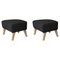 Dark Grey Natural Oak Raf Simons Vidar 3 My Own Chair Footstool, Lassen by Mogens Lassen, Set of 2 1