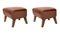 Brown Leather and Smoked Oak My Own Chair Footstools by Lassen, Set of 2 2