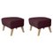 Set of Natural Oak Raf Simons Vidar 3 My Own Chair Footstool by Lassen 1