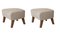 Beige and Smoked Oak Sahco Zero Footstool by Lassen, Set of 2 2