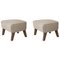 Beige and Smoked Oak Sahco Zero Footstool by Lassen, Set of 2 1