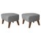 Grey and Smoked Oak Sahco Zero Footstool by Lassen, Set of 2, Image 1