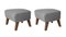 Grey and Smoked Oak Sahco Zero Footstool by Lassen, Set of 2, Image 2