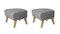 Grey and Natural Oak Sahco Zero Footstool by Lassen, Set of 2 2