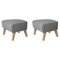 Grey and Natural Oak Sahco Zero Footstool by Lassen, Set of 2, Image 1