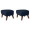 Blue and Smoked Oak Sahco Zero Footstool by Lassen, Set of 2, Image 1