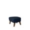 Blue and Smoked Oak Sahco Zero Footstool by Lassen, Set of 2 3