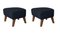 Blue and Smoked Oak Raf Simons Vidar 3 My Own Chair Footstools by Lassen, Set of 2 2