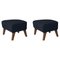 Blue and Smoked Oak Raf Simons Vidar 3 My Own Chair Footstools by Lassen, Set of 2 1