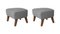 Grey and Smoked Oak Raf Simons Vidar 3 My Own Chair Footstool by Lassen, Set of 2 2