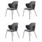 Dark Grey Fiord Lassen Chairs by Lassen, Set of 4 1