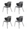 Dark Grey Fiord Lassen Chairs by Lassen, Set of 4 2