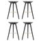 Black Beech and Brass Bar Stools by Lassen, Set of 4 1