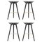 Black Beech and Brass Bar Stools by Lassen, Set of 4, Image 1