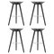 Black Beech and Stainless Steel Bar Stools by Lassen, Set of 4 1