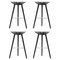 Tabourets de Bar en Hêtre Noir et Acier Inoxydable par Lassen, Set de 4 1