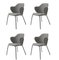 Chaises Fiord Lassen Grises par Lassen, Set de 4 2