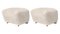 Moonlight Natural Oak Sheepskin the Tired Man Footstools by Lassen, Set of 2 2