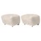 Moonlight Natural Oak Sheepskin the Tired Man Footstools by Lassen, Set of 2, Image 1