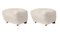 Moonlight Smoked Oak Sheepskin the Tired Man Footstools by Lassen, Set of 2 2