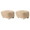 Honey Smoked Oak Sheepskin the Tired Man Footstools by Lassen, Set of 2 1