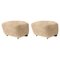Set of Honey Smoked Oak Sheepskin the Tired Man Footstools by Lassen 1