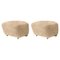 Honey Natural Oak Sheepskin the Tired Man Footstools by Lassen, Set of 2, Image 1