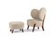 Moonlight Sheepskin Set of TMBO Lounge Chair & Pouff by Mazo Design, Set of 2, Image 2