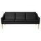 Mr Olsen 3 Seater Oak & Black Leather Challenger Sofa by Warm Nordic 1