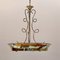Art Deco Deckenlampe aus Messing & Milchglas, 1930er 10