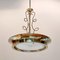 Art-Deco Ceiling lamp in Brass and Frosted Glass, 1930s, Image 1