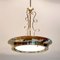 Art Deco Deckenlampe aus Messing & Milchglas, 1930er 13
