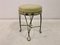 Wrought Iron and Leather Stool, 1960s 1