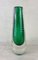 Grüne & Transparente Murano Vase, 1960er 2