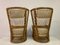 High Back Bamboo Chairs with Ottomans, 1980s, Set of 4, Image 3