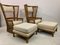 High Back Bamboo Chairs with Ottomans, 1980s, Set of 4 19