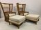 High Back Bamboo Chairs with Ottomans, 1980s, Set of 4, Image 19