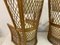 Sillas de bambú con respaldo alto y otomanas, años 80. Juego de 4, Imagen 18