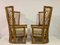 High Back Bamboo Chairs with Ottomans, 1980s, Set of 4 4
