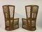 High Back Bamboo Chairs with Ottomans, 1980s, Set of 4 11