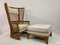 High Back Bamboo Chairs with Ottomans, 1980s, Set of 4, Image 8