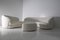 Vintage Italian White Boucle Sofa, Armchair and Ottoman, 1950s, Set of 3 10