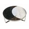 Mid-Century Round Coffee Table with Marquetery & Marble. France, 1970s, Image 2